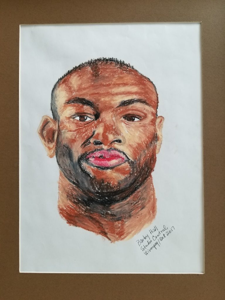 paste drawing of a black man